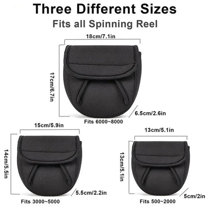 S/M/L Spinning Fishing Reel Cover Neoprene Protective Waterproof Reel Bag