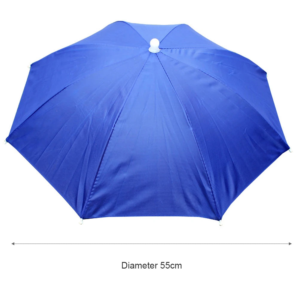 Outdoor Foldable Head Umbrella Hat Headwear Sun Cap Rainproof