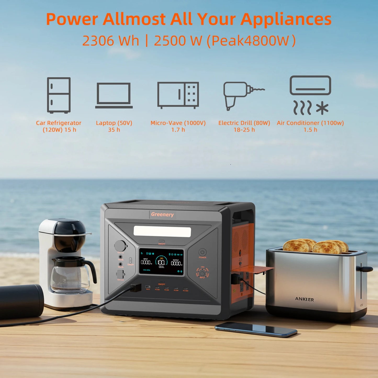 Portable Power Station Large Capacity Solar Generator with Cart Fast Charging Emergency Power for Backup