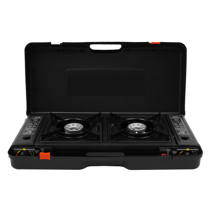 2500W Portable Camping Stove 2 Burners  with Baking Tray
