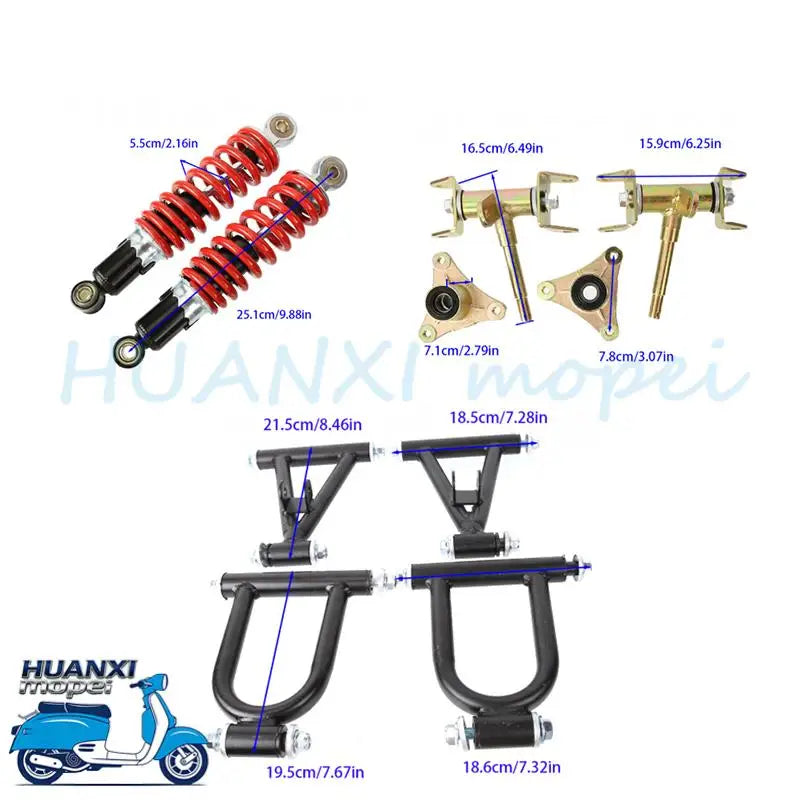 220mm Front Suspension Upper/ Lower Swingarm Assembly Fits ATV Quad Bike Go Kart, High Performance