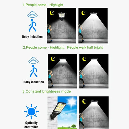 1-6Pcs Outdoor Solar Lights 3 Modes Motion Sensor Solar