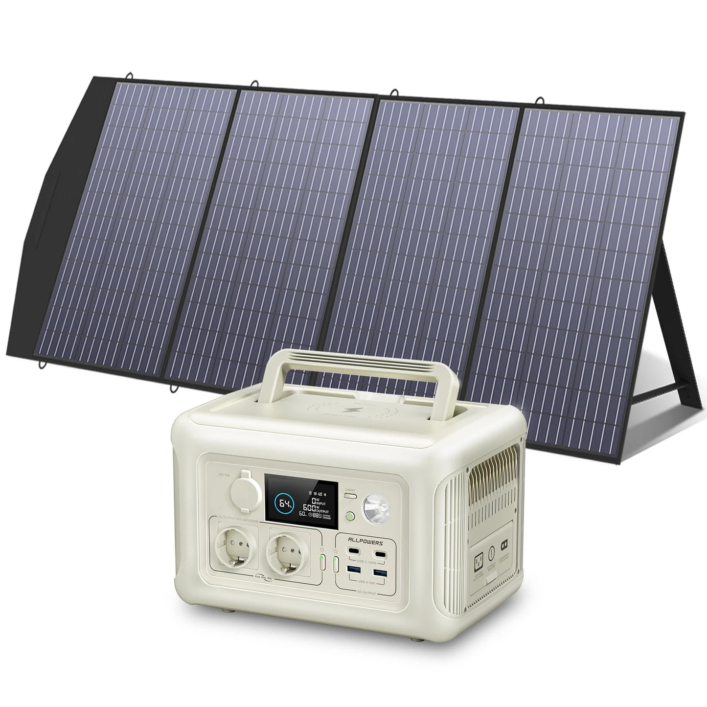 Portable Power Station with Portable SolarPanel  Outdoor Solar Generator