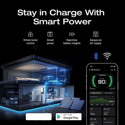 Portable Power Station,  Expandable to 48kWh, 120/240V 4000W AC Output, Solar Generator