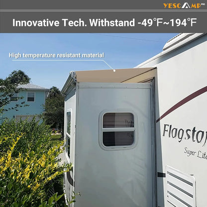 Universal RV Slide Out Awning Fabric Replacement, 93" x 51", White - Waterproof Vinyl for Travel Trailers