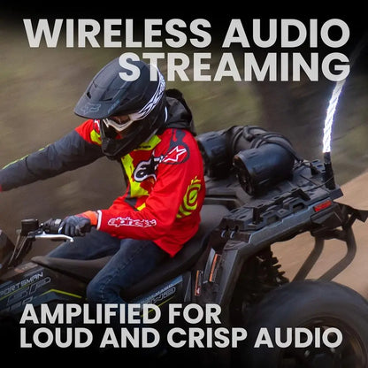 ATV UTV Sound System - 8 Inch Speakers, 1.5 Inch Tweeters, Weatherproof, Bluetooth, Built-in Amplifier