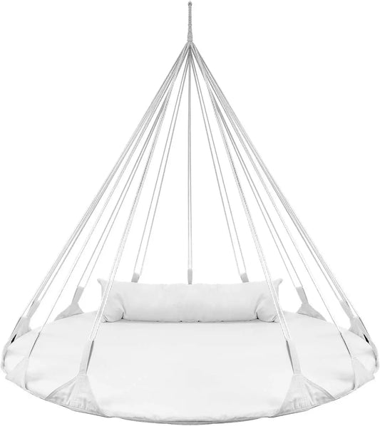 56" Cotton Hanging Swing Chair with Pillow - Indoor/Outdoor-Easy Setup