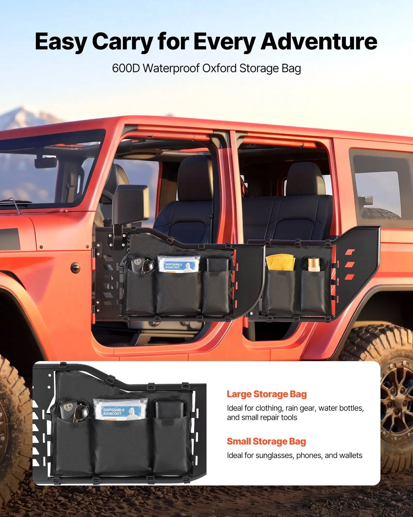 Jeep Tube Doors, 4-Door, Compatible with 2018-2026 Jeep Wrangler 2020-2026 Gladiator