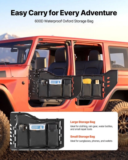 Jeep Tube Doors, 4-Door, Compatible with 2018-2026 Jeep Wrangler 2020-2026 Gladiator