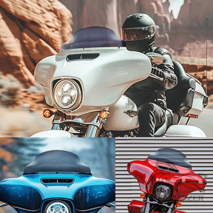 9" Motorcycle Windshield Wind Deflector For Harley Electra Glide Street Glide Ultra Limited FLHT FLHTP 2014-Up