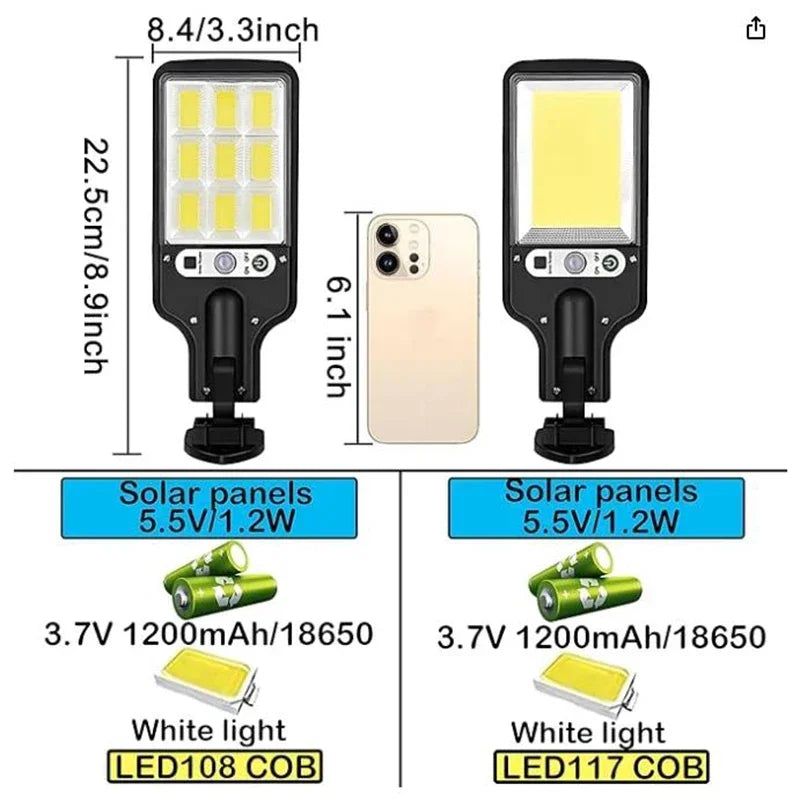 1-6Pcs Outdoor Solar Lights 3 Modes Motion Sensor Solar