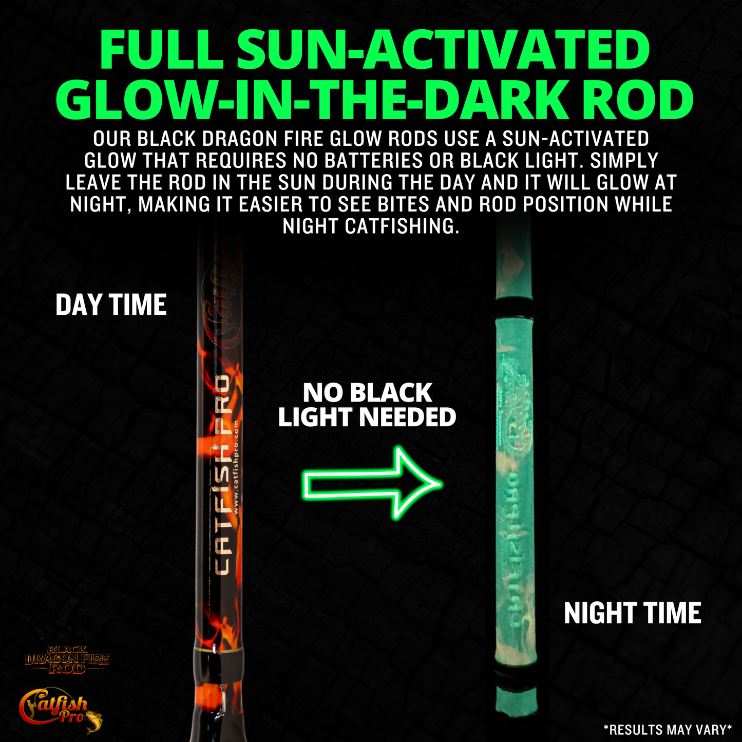 Black Dragon Fire Spinning Glow Rod