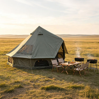 Oxford Bell Tent 13.1FT with Stove Jack for Family Camping