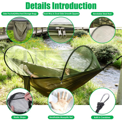 Camping Hammock with Mosquito Net 3-in-1 Portable 440lbs