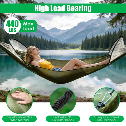Camping Hammock with Mosquito Net 3-in-1 Portable 440lbs