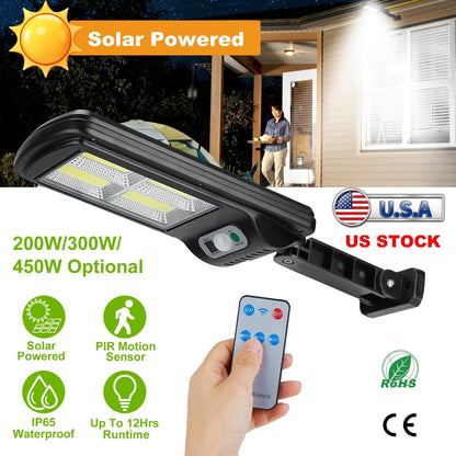 Solar Powered Wall Lights Outdoor 120LED Beads Motion Sensor Lamp IP65 Waterproof 3 Modes Sensor Light W/ Remote Control For Street Front Door Deck