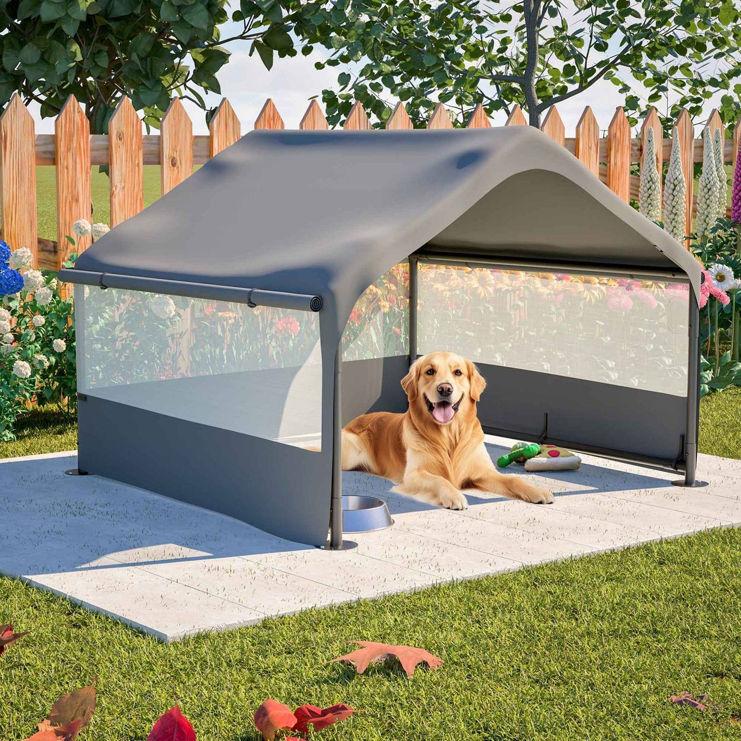 Extra Large Outdoor Dog House Tent 4x4x3ft with Mesh Windows