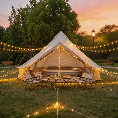 Oxford Bell Tent 13.1FT with Stove Jack for Family Camping