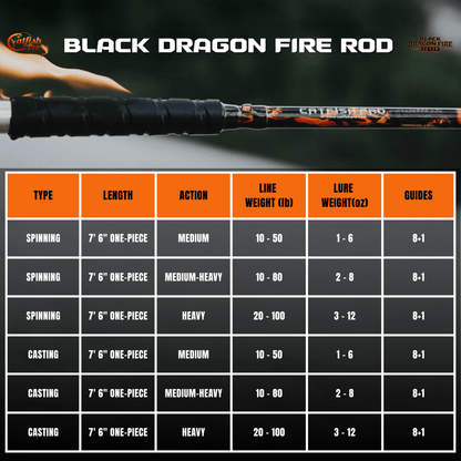 Black Dragon Fire Spinning Glow Rod