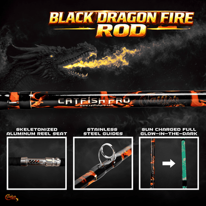 Black Dragon Fire Spinning Glow Rod