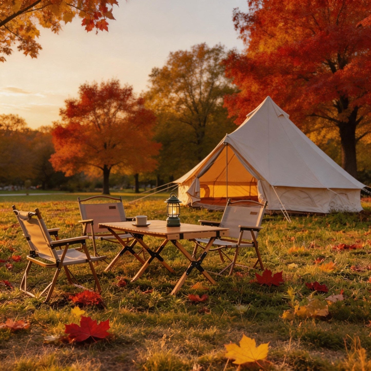 Oxford Bell Tent 13.1FT with Stove Jack for Family Camping