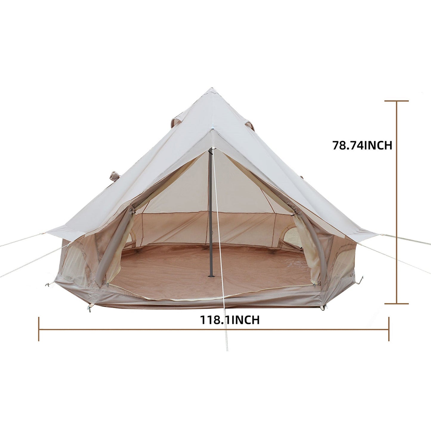 Oxford Bell Tent 13.1FT with Stove Jack for Family Camping