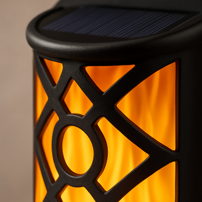 Flame Solar Lights Outdoor 96 LEDs Waterproof Flickering Flame Wall Mount Lamp Auto On Off Sensor Decorative Landscape Night Lamp For Deck Patio Yard