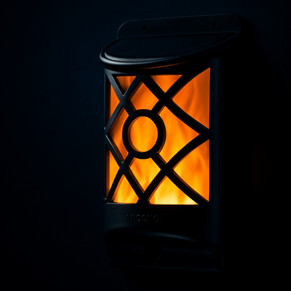 Flame Solar Lights Outdoor 96 LEDs Waterproof Flickering Flame Wall Mount Lamp Auto On Off Sensor Decorative Landscape Night Lamp For Deck Patio Yard