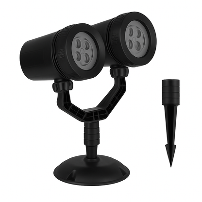 Christmas Snowflake Projector Light Dual-Head LED Stake Light IP44 Waterproof Xmas Decoration For Holiday Indoor Outdoor Use Garden Patio Wall Decor