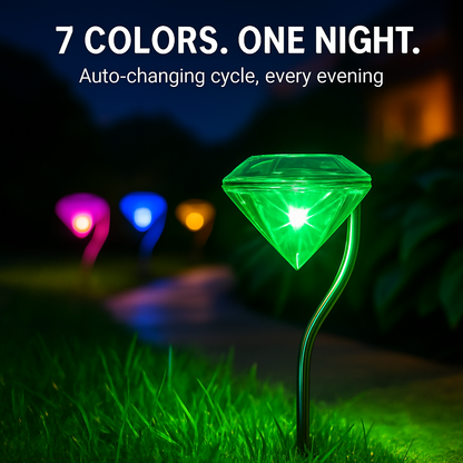 Solar Diamond Garden Light for Pathways and Patio