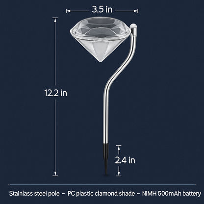 Solar Diamond Garden Light for Pathways and Patio