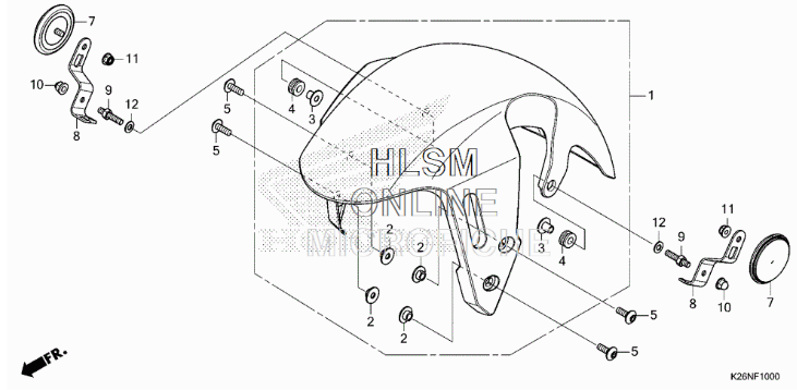 Honda Grom Front Fender 2022+ | Genuine OEM Factory Fender JC92