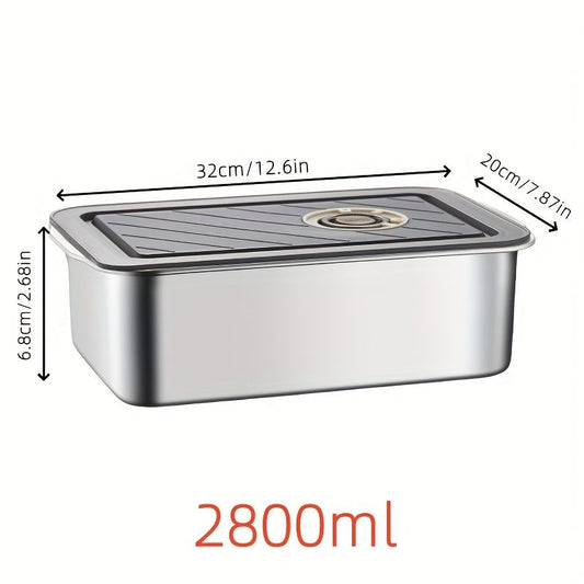 Stainless Steel Food Container with Airtight Lid and Vent Valve