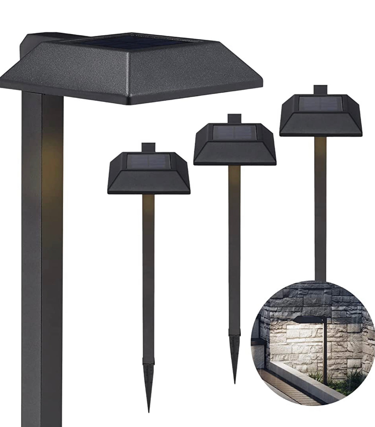 SmartYard Solar LED Pathway Lights 30 Lumen Modern Down Light , 6-Pack