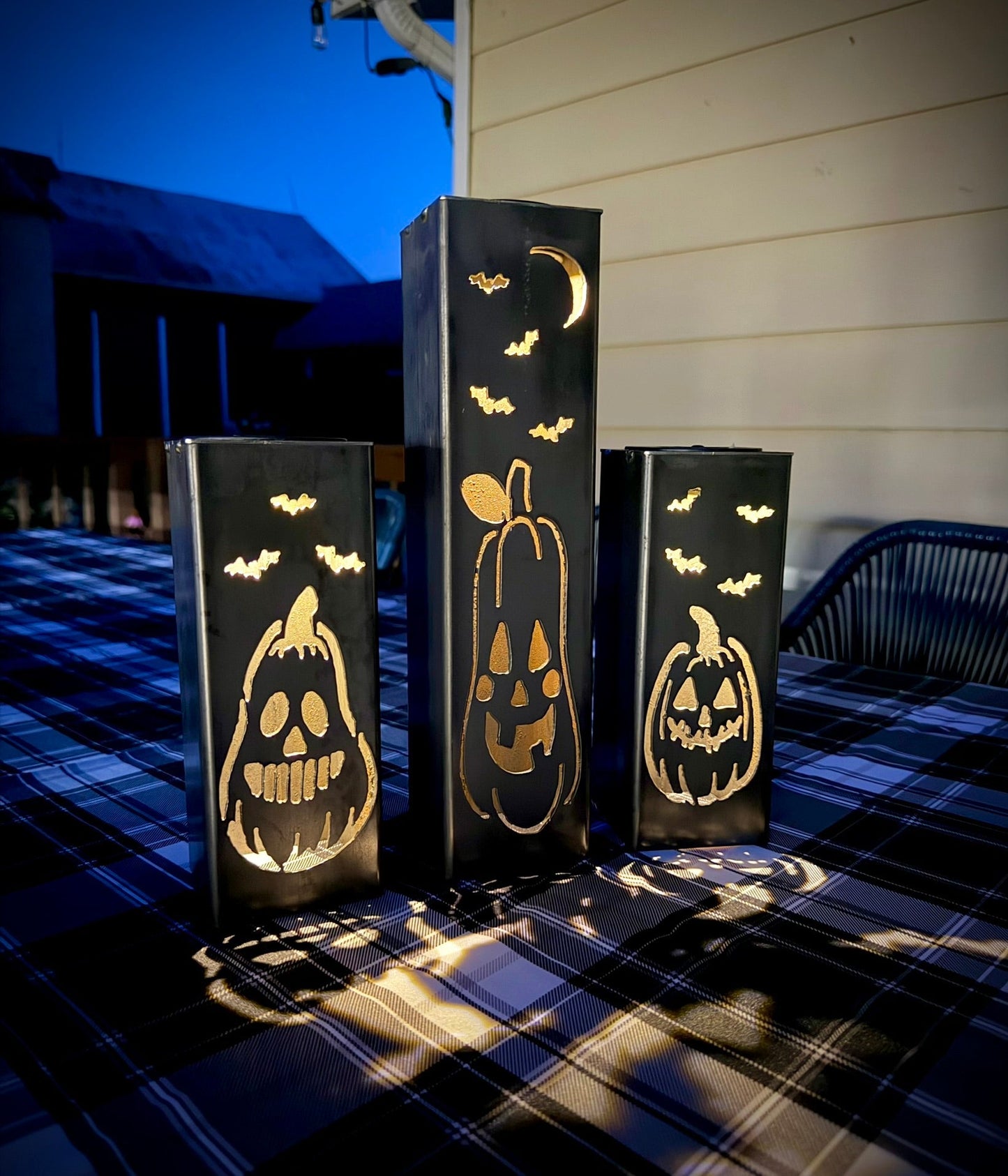 Jack-O-Lantern Solar Tube Lights - Steel