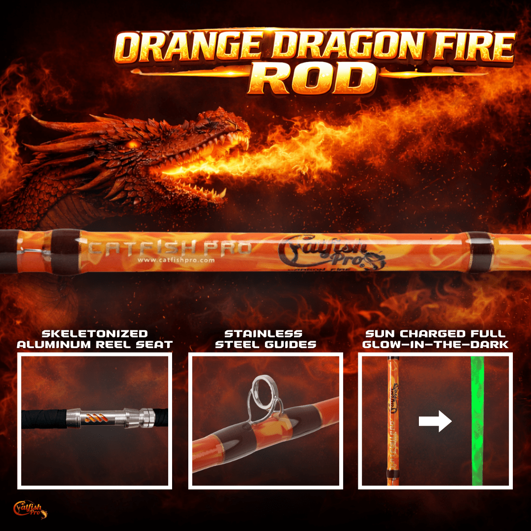 Orange Dragon Fire Spinning Glow Rod