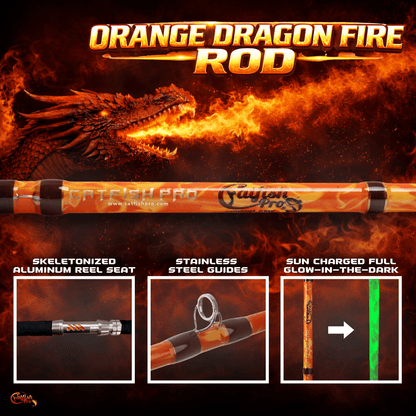 Orange Dragon Fire Spinning Glow Rod