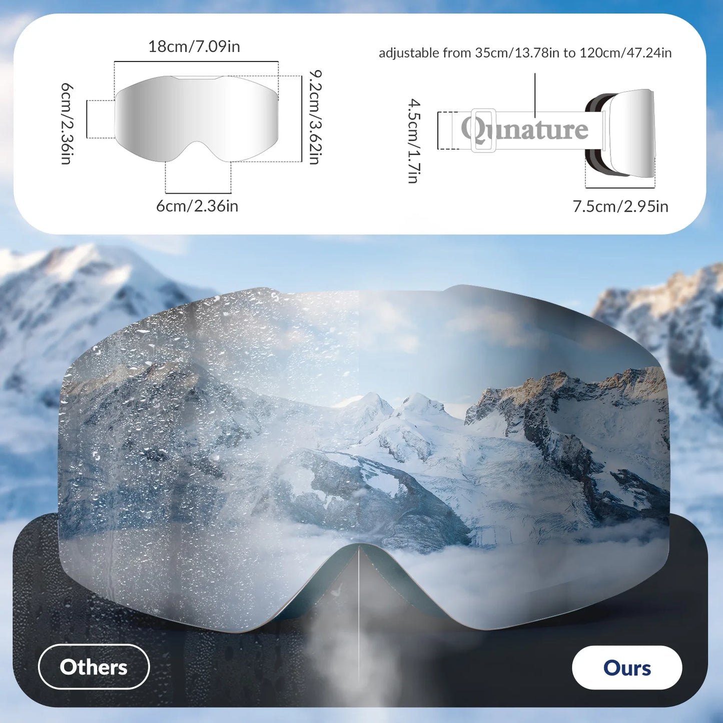 Frameless Anti-Fog Ski Goggle with UV400 Protection