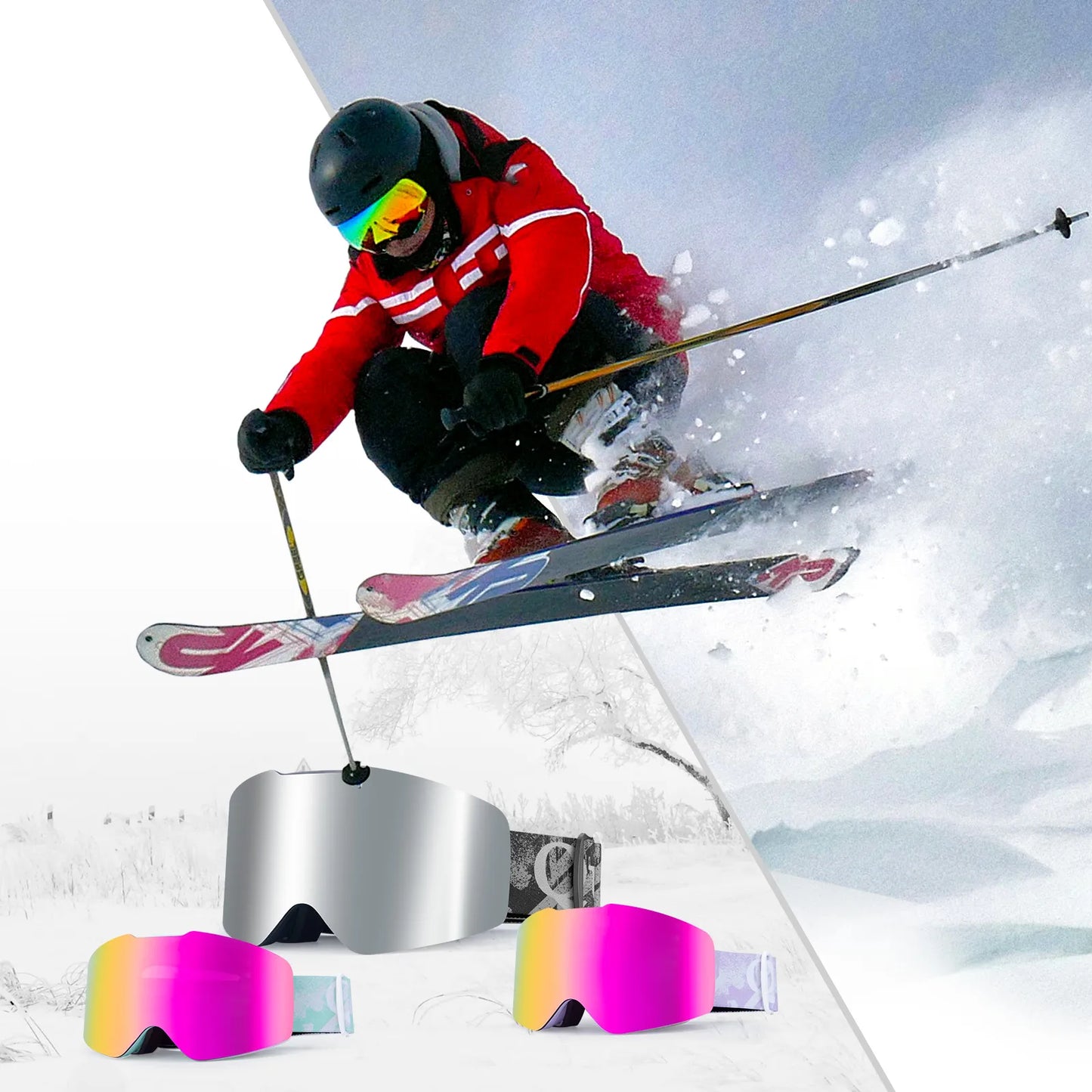 Frameless Anti-Fog Ski Goggle with UV400 Protection