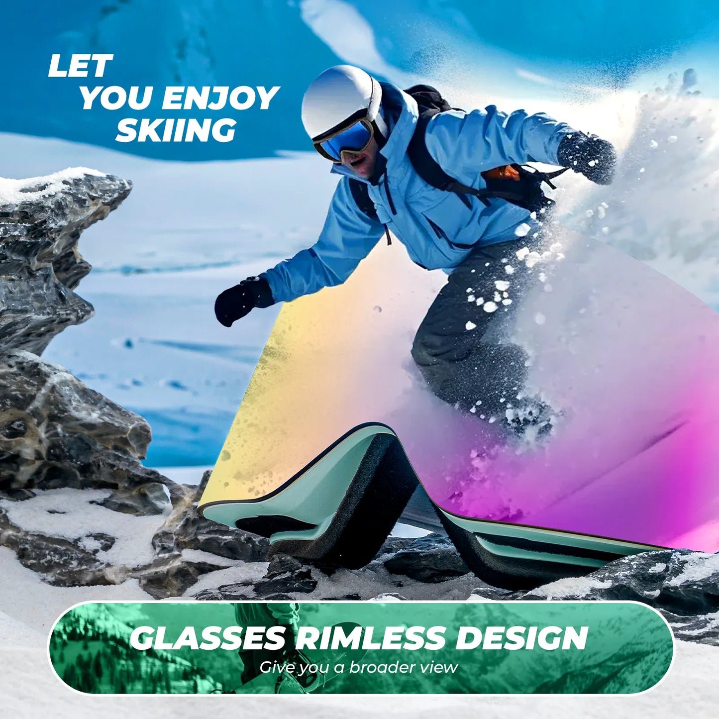Frameless Anti-Fog Ski Goggle with UV400 Protection