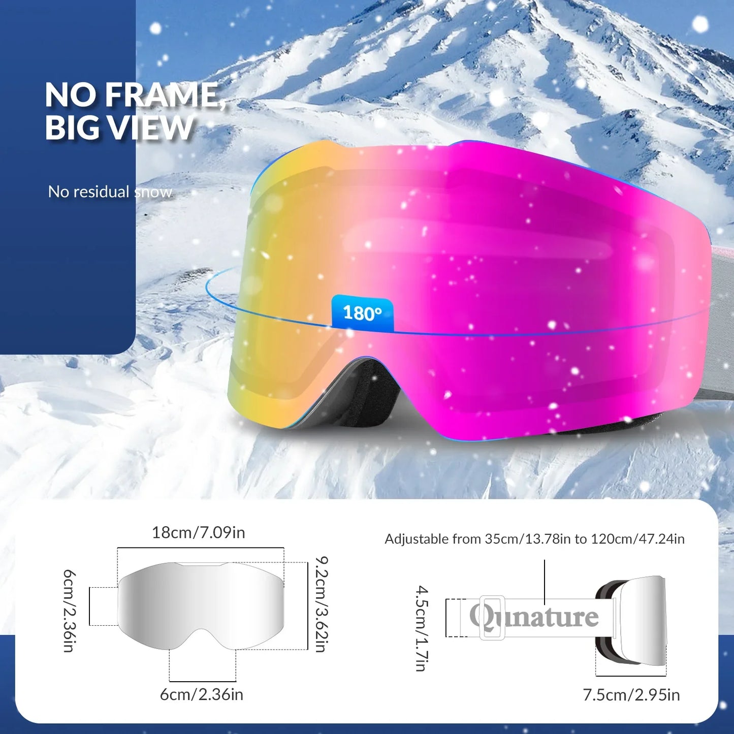 Frameless Anti-fog Ski Goggles with UV400 Protection for Men & Women