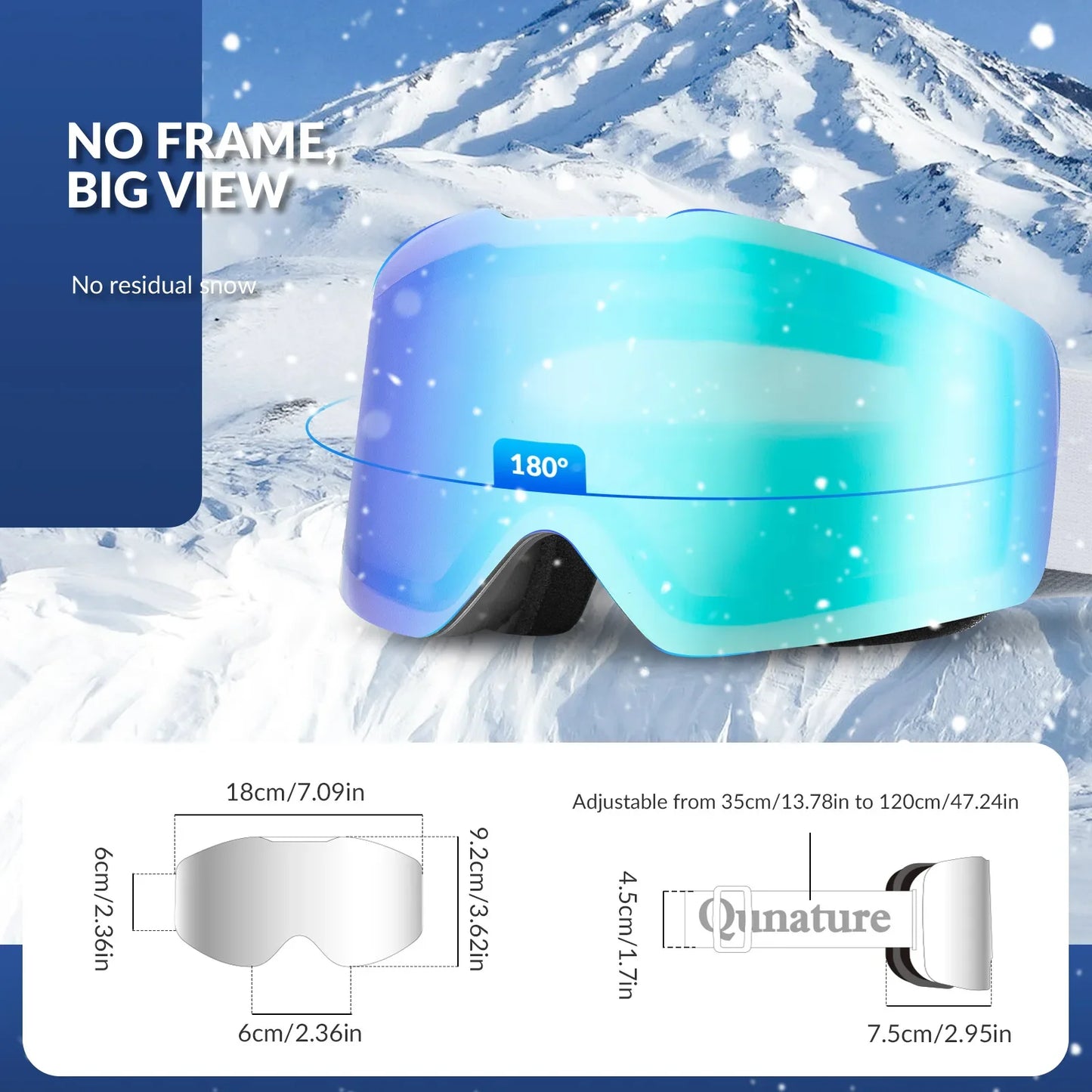 Frameless Anti-fog Ski Goggles with UV400 Protection for Men & Women
