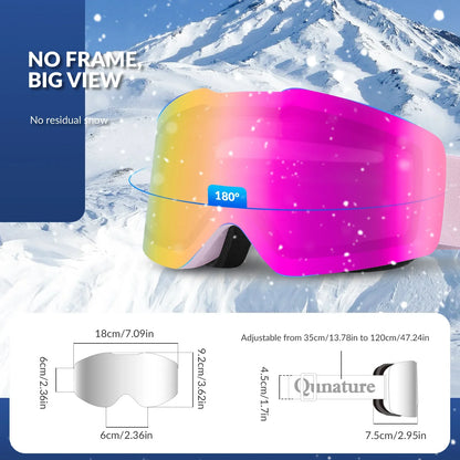 Frameless Anti-fog Ski Goggles with UV400 Protection for Men & Women