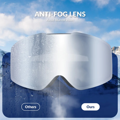 Frameless Anti-fog Ski Goggles with UV400 Protection for Men & Women