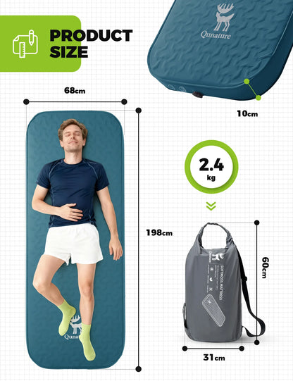 Portable Inflating Sleeping Pad with Foam for Camping