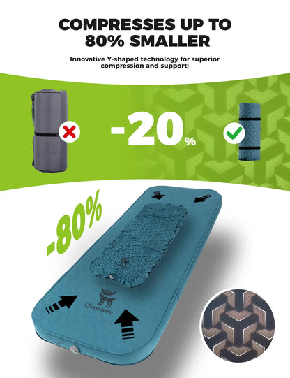 Portable Inflating Sleeping Pad with Foam for Camping