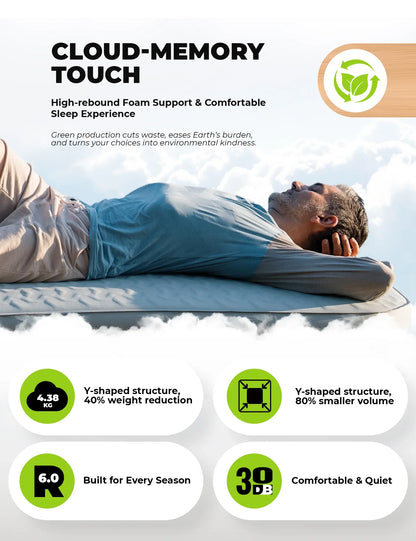 Portable Inflating Sleeping Pad with Foam for Camping
