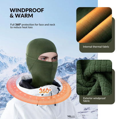 Waffle Grid Hooded Mask with Full-Face Cold Protection & Comfort Fit