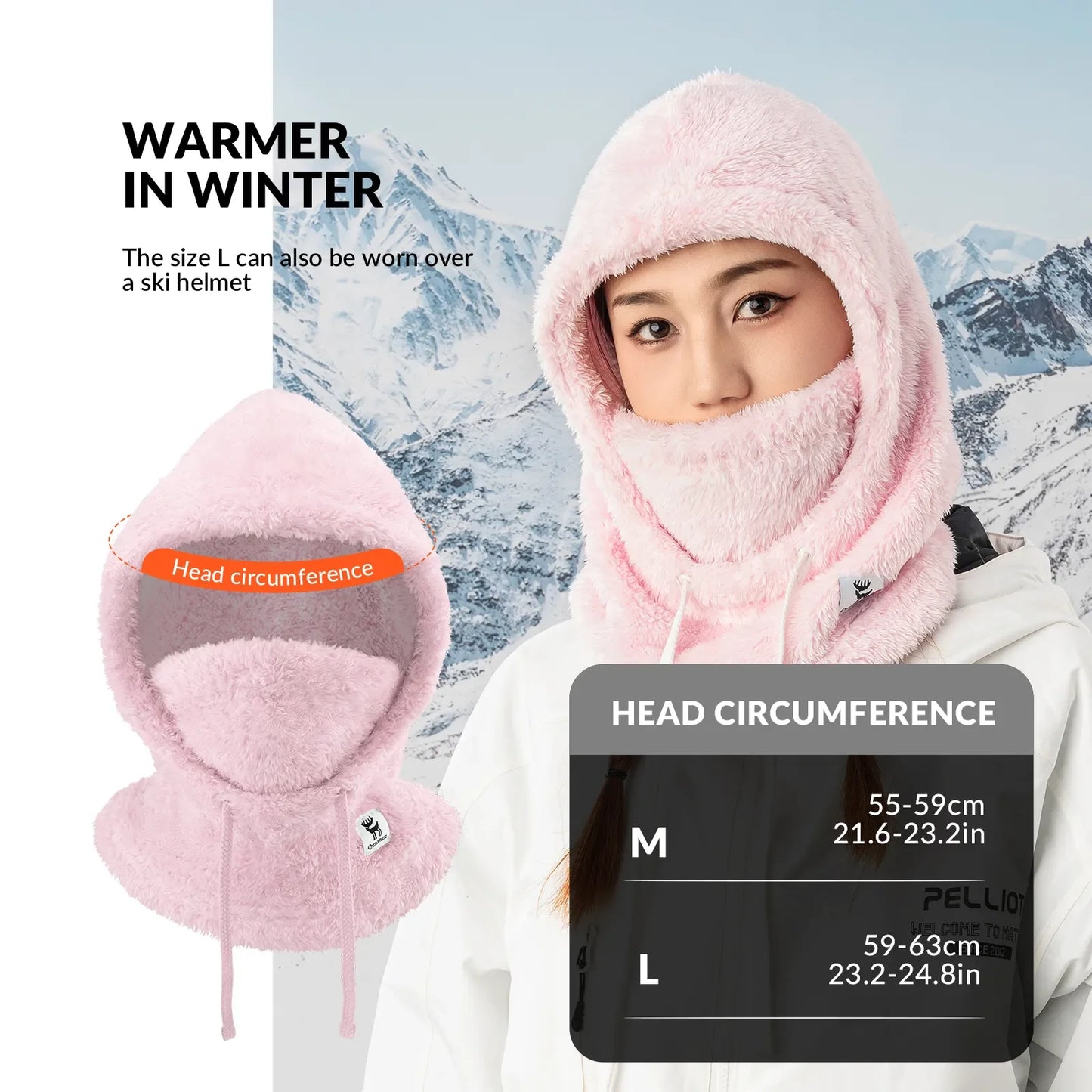 Ski Head Cover with Adjustable Ventilation and Detachable Liner for Winter Sports