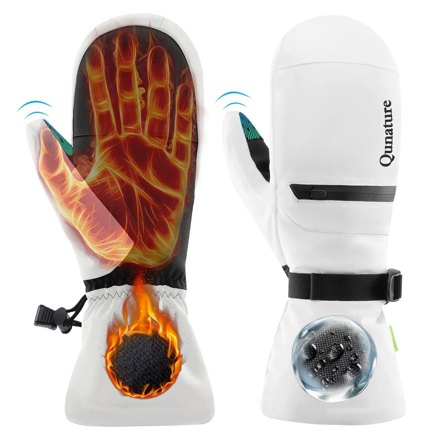 Windproof Waterproof Thermal Ski Gloves Double-Layer Insulation Touchscreen
